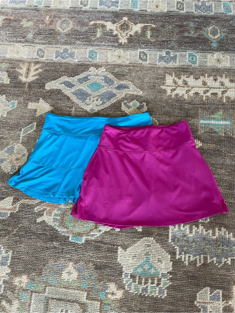 Pair of Women’s Active Skort - Bright Blue and Magenta